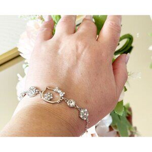 Hello Kitty Bracelet Rhinestone Detail Adjustable Lock NIB